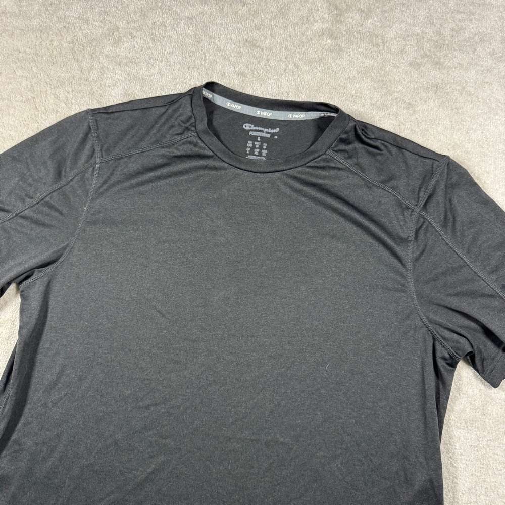 Champion Shirt Mens Large Black Vapor Training Short Sleeve Activewear Crew Neck